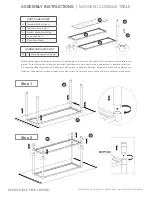 Предварительный просмотр 1 страницы Essentials For Living NOUVEAU CONSOLE TABLE Assembly Instructions