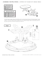 Essentials For Living Torrey 60 Round EXT Dining Table Assembly Instructions предпросмотр