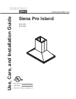 Essentials Siena Pro Island ZSL-E42AS Use, Care And Installation Manual preview