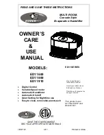 Предварительный просмотр 1 страницы Essick ED11 600 Owner'S Care & Use Manual