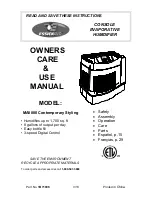 Essick MoistAIR MA0800 Owner'S Care & Use Manual preview