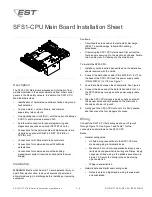 Preview for 1 page of EST SFS1-CPU Installation Sheet