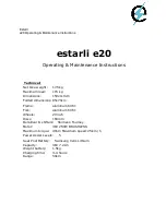 Estarli e20 Operating & Maintenance Instructions preview