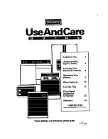 Estate Estate Washing Machine Repair TAWS700BN0 Use And Care Manual preview