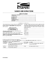 Preview for 1 page of Estate ETW4300TQ0 User Instructions