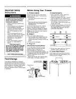 Preview for 2 page of Estate TCF1510W Use And Care Manual