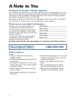 Preview for 2 page of Estate TUD4000 Series Use And Care Manual