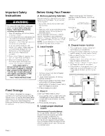 Предварительный просмотр 2 страницы Estate TVF15FR Use And Care Manual