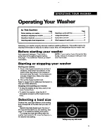 Preview for 5 page of Estate WASHERS Use And Care Manual