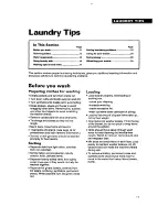 Preview for 11 page of Estate WASHERS Use And Care Manual