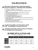 Preview for 3 page of Estella 235ECB2D User Manual