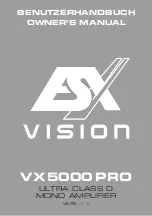 Предварительный просмотр 1 страницы ESX Vision VX5000 PRO Owner'S Manual