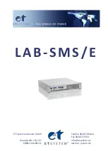 Preview for 1 page of Et system LAB-SMS/E Series Manual