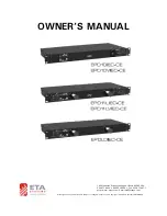 ETA Systems EPD10IEC-CE Owner'S Manual предпросмотр