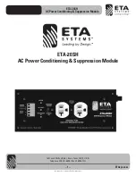 ETA Systems ETA-20SH Manual preview