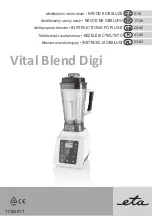 eta Vital Blend Digi 1100 Instructions For Use Manual preview