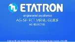 Etatron AG-Select B1 Menu Manual предпросмотр