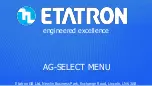 Предварительный просмотр 1 страницы Etatron AG-Select B2 Menu