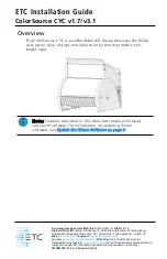 Preview for 1 page of ETC ColorSource CYC Installation Manual