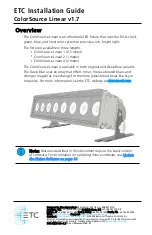 Preview for 1 page of ETC ColorSource Linear Installation Manual