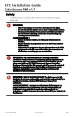 Preview for 2 page of ETC ColorSource PAR Installation Manual