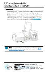 ETC ColorSource Spot jr v2.0 Installation Manual preview