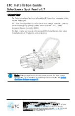 Preview for 1 page of ETC ColorSource Spot Pearl v1.7 Installation Manual