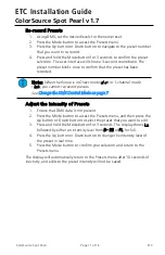 Preview for 11 page of ETC ColorSource Spot Pearl v1.7 Installation Manual