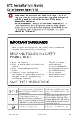 Preview for 3 page of ETC ColorSource Spot Installation Manual