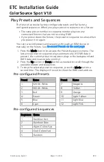 Preview for 11 page of ETC ColorSource Spot Installation Manual