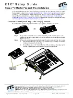 ETC Congo jr Master Playback Wing Setup Manual preview