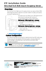 ETC Echo Dual Tech Wall-mount Occupancy Sensor Installation Manual предпросмотр