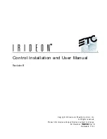 Preview for 1 page of ETC IRIDEON Installation And User Manual