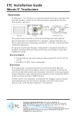 Предварительный просмотр 1 страницы ETC Mosaic 5 Installation Manual