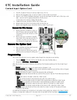 Предварительный просмотр 2 страницы ETC Sensor IQ Contact Input Control Option Card Installation Manual