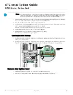 Предварительный просмотр 2 страницы ETC Sensor IQ DALI Control Option Card Installation Manual