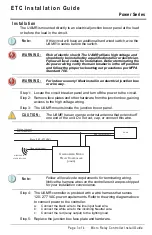 Предварительный просмотр 3 страницы ETC Unison Aero Installation Manual