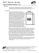 Предварительный просмотр 1 страницы ETC Unison AV/Serial Interface v1.0.0 Quick Manual