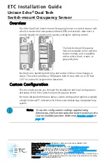 ETC Unison Echo Dual Tech Switch-mount Occupancy Sensor Installation Manual предпросмотр