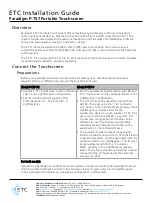 Preview for 1 page of ETC Unison Paradigm P-TS7 Installation Manual