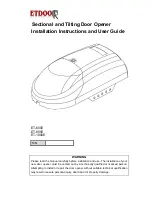 Etdoor ET-1000E Installation Instructions And User Manual предпросмотр