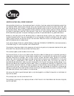 Предварительный просмотр 11 страницы Etec EX350SS Installation Manual