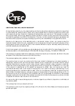 Предварительный просмотр 11 страницы Etec EXSS117 Installation Manual