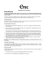 Preview for 1 page of Etec M2404 Quick Start Manual