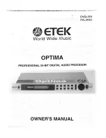 Предварительный просмотр 1 страницы ETEK Optima Owner'S Manual