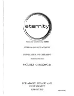 Предварительный просмотр 1 страницы ETERNITY G16 Installation And Operating Instructions Manual