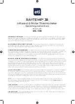 Предварительный просмотр 1 страницы ETI Raytemp 38 Operating Instructions