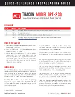 ETI Tracon GPT 230 Quick Reference Installation Manual preview