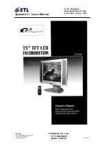 Предварительный просмотр 1 страницы ETL T3 DIGITAL LN150X User Manual