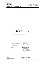 Предварительный просмотр 15 страницы ETL T3 DIGITAL LN150X User Manual